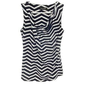 IVANKA TRUMP Chevron Print Sleeveless Blouse